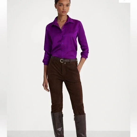 Lauren Ralph Lauren
JAMELKO LONG SLEEVE BUTTON FRONT SHIRT NWT Sz PM - Picture 1 of 9